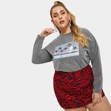 Shein Plus Drop Shoulder Glitter Top