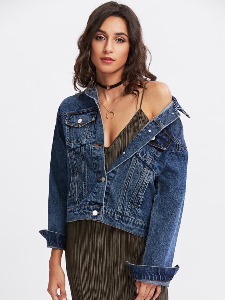 Shein Button Up Denim Jacket