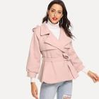 Shein Belted Wrap Solid Coat