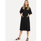 Shein Self Tie Pocket Front Dress