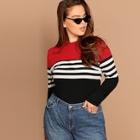 Shein Plus Mock-neck Form Fitting Tee