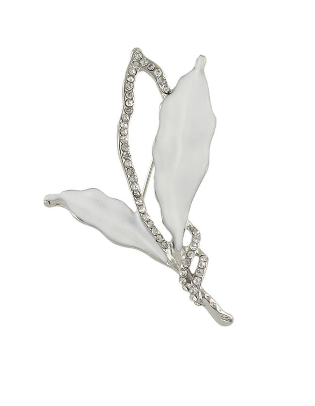 Shein Enamel Rhinestone Flower Shape Brooch