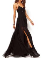 Shein Black Promdress Spaghetti Strap Yule Split Chiffon Maix Dress