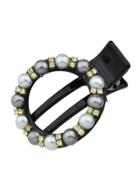 Shein Darkgray New Coming Imitation Pearl Round Shape Hair Clip