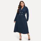 Shein Plus Notched Collar Button Up Longline Coat