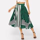 Shein Stripe Pleated Skirt