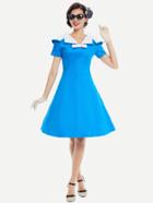 Shein Contrast Middy Collar Circle Dress