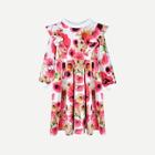 Shein Toddler Girls Ruffle Trim Floral Print Dress