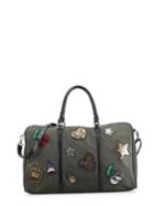 Shein Patch And Striped Embellished  Shoulder Bag