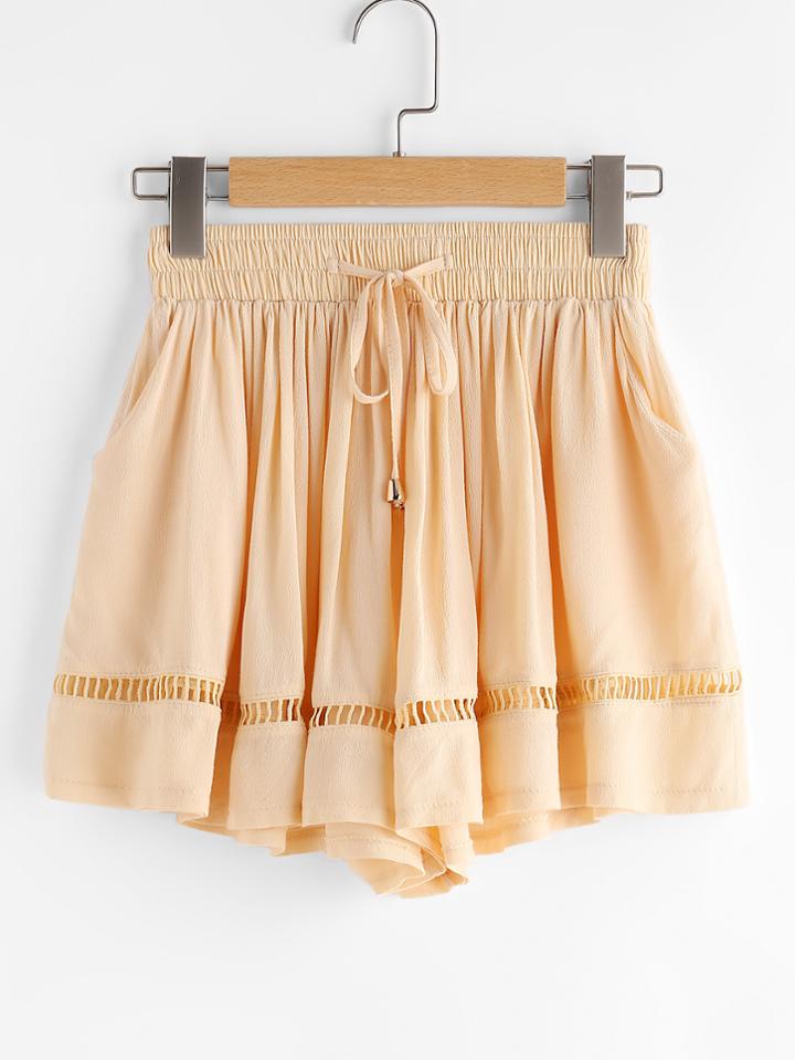 Shein Hollow Panel Tie Detail Shorts