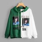 Shein Figure And Letter Print Hoodie