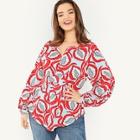 Shein Plus Plant Print Fitted Top