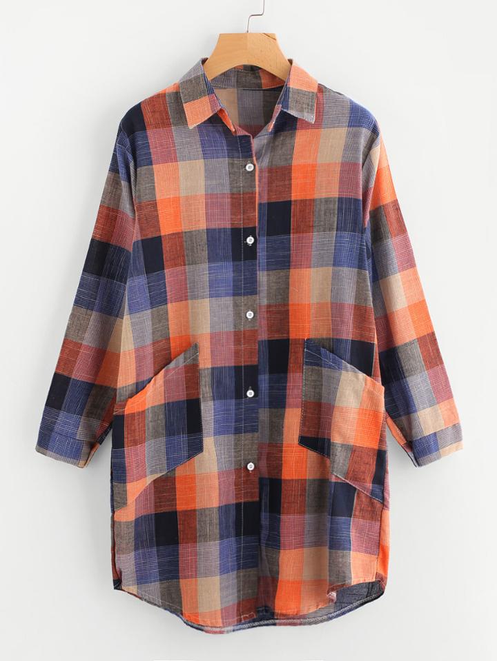 Shein Multi Checkered Shirt Dress