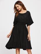 Shein Drop Shoulder Kimono Sleeve Elastic Waist Dress