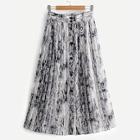 Shein Snakeskin Print Pleated Skirt