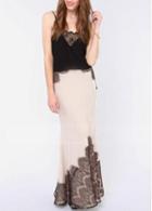 Rosewe Elegant Strap Design Lace Patchwork Maxi Dress With Slit