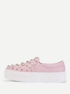 Shein Studded & Faux Pearl Detail Pu Sneakers