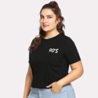 Shein Plus Number And Letter Print Tee