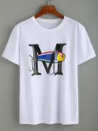 Shein White Fish Print T-shirt