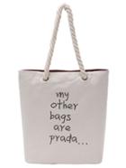 Shein Letter Print Canvas Tote Bag