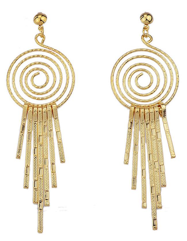 Shein Fashion Style Gold Plated Long Hanging Earrings