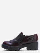 Shein Burgundy Wedge Heel Wingtip Low Top Shoes