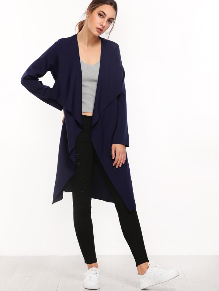 Shein Open Front Longline Outerwear