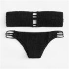 Shein Plus Ladder Cut Out Shirred Bikini Set