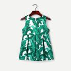 Shein Girls Palm Print Tank Dress