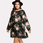 Shein Plus Flower Print Tunic Dress