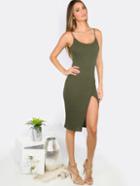 Shein Overlap Ribbed Cami Dress