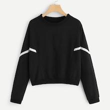 Shein Tape Panel Sleeve Sweatshirt