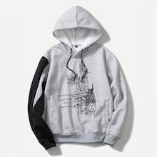 Shein Men Landscape Print Hooded Sweatshirt