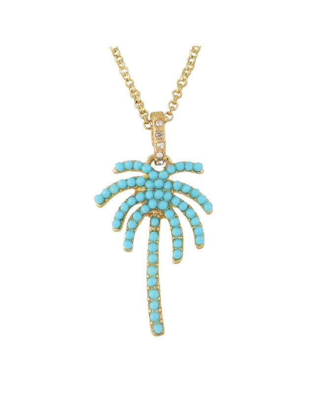 Shein Beads Coconut Tree Pendant Maxi Necklace Collier Femme