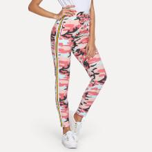 Shein Stripe Side Camo Print Sweatpants