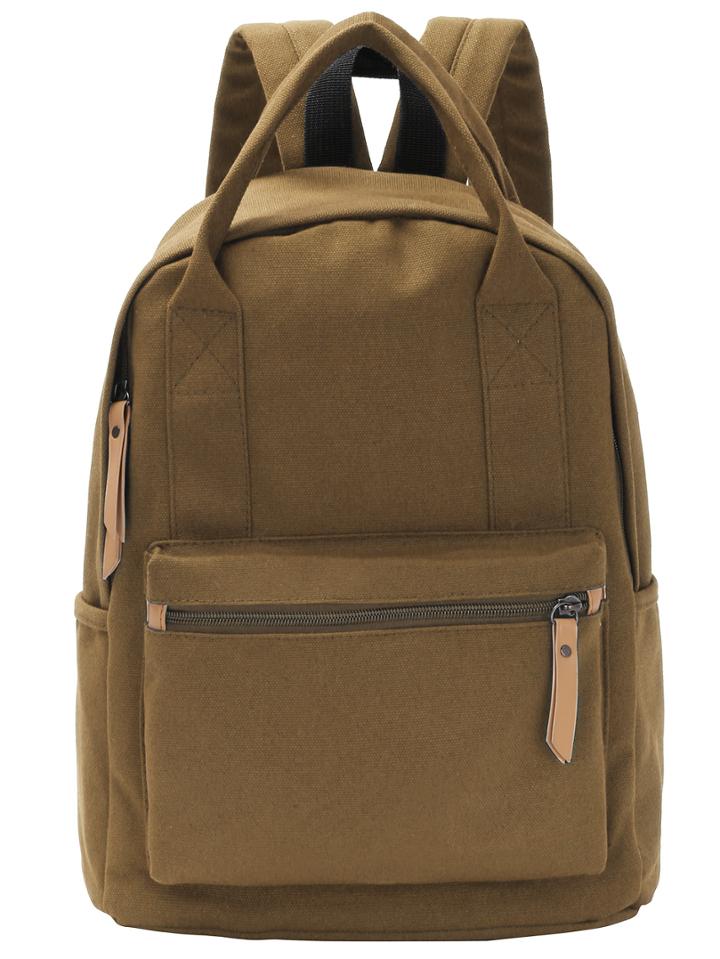 Shein Double Handle Canvas Backpack - Khaki