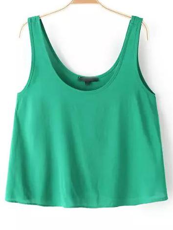 Shein Green Scoop Neck Tank Top