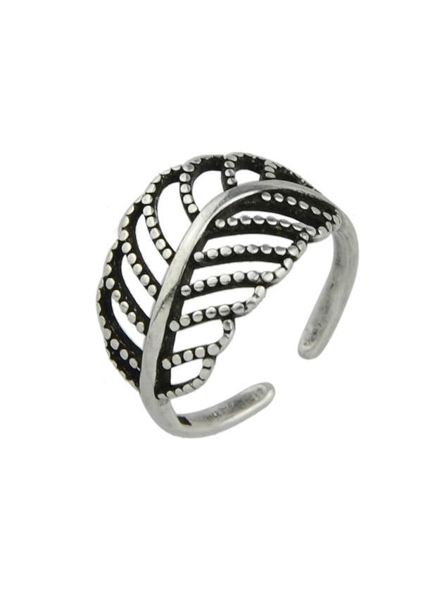 Shein Punk Design Metal Leaf Shape Cuff Band Rings