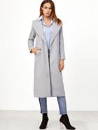 Shein Grey Oversized Lapel Open Front Long Coat