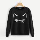 Shein Plus Cat Print Pullover