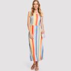 Shein Frill Sleeve Striped Dress