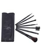 Shein Black 7pcs Makeup Brush Cosmetic Bag