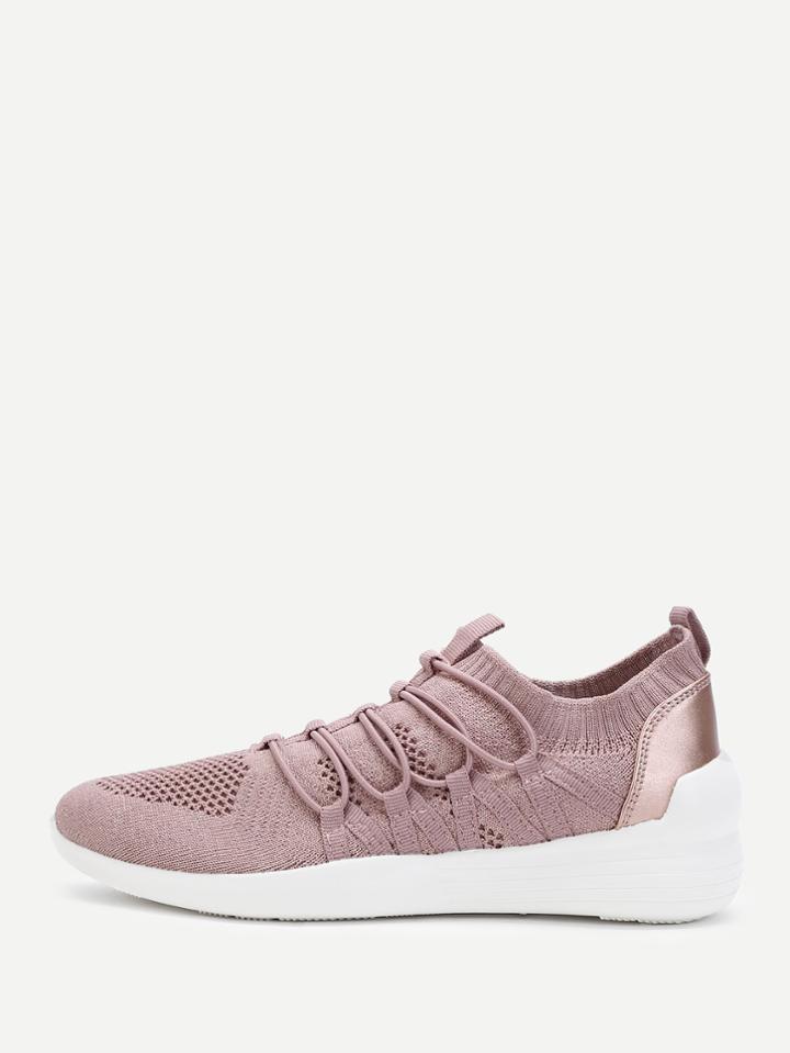 Shein Knit Design Slip On Sneakers