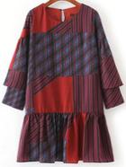 Shein Multicolor Patchwork Drop Waist Dress