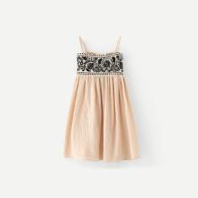 Shein Girls Embroidery Shirred Cami Dress