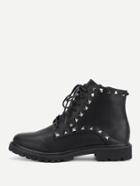Shein Rockstud Detail Lace Up Ankle Boots
