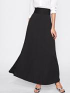 Shein A Line Pleated Wide Band Skirt
