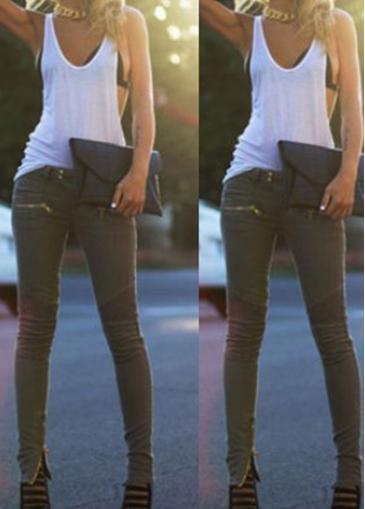 Rosewe White Scoop Neck Loose Tank Top