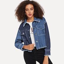 Shein Cut-and-sew Raw Hem Jacket