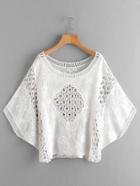 Shein Hollow Out Crochet Panel Embroidered Cover Up